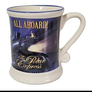 The Polar Express Blue Mug Train 3D All Aboard Believe Christmas Mug